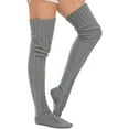 thumbnail image 2 of QIANJIA Women's Cable Knitted Thigh High Boot Socks Extra Long Winter Stockings Over Knee Leg Warmers, 2 of 5