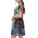 thumbnail image 2 of Balery White And Red Storm Dragon Vestidos sueltos de manga corta para mujer, vestidos de verano 2025, vestidos casuales de corte A con vuelo., 2 of 6