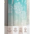 thumbnail image 6 of Marine Life Sheer Curtains 63 Inch Long 2 Panels, Starfish Coral Shell Gradient Green Brown Ocean Light Filtering Rod Pocket Curtains, Sheer Voile Drapes for Living Room Bedroom, 52"x63", 6 of 8