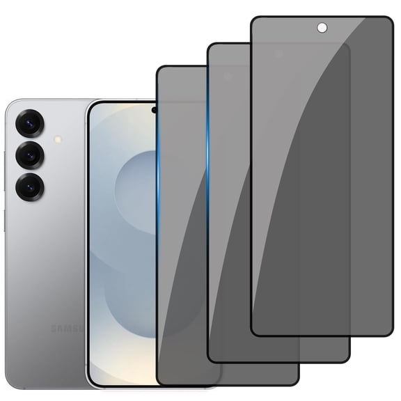 3-PACK Privacy Screen Protector Compatible with Samsung Galaxy S25, Anti Spy Black Tempered Glass Protective Film for Samsung S25 [Easy Installation] [Bubble Free] [Case Friendly]