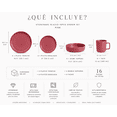 thumbnail image 2 of Vajilla Vascella Prime Roja Mate para 4 Personas 16pz, 2 of 3