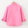 thumbnail image 5 of WAVSUF Boys Button Down Shirt Long Sleeve with Chest Pocket Collar Neck Fall Comfort Trendy Coat Pink 10-12, 5 of 8