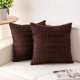 thumbnail image 1 of Chenchen Pack of 2 Corduroy Decorative Throw Pillow Covers 24x24 InchSoft Striped Pillow Covers Modern Farmhouse Home Decor for Sofa Living Room Couch Bed（Dark Brown）, 1 of 1