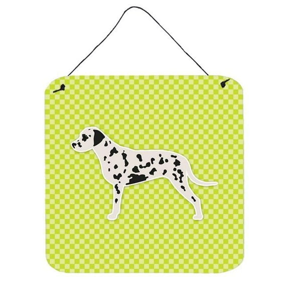 Dalmatian Checkerboard Green Wall or Door Hanging Prints