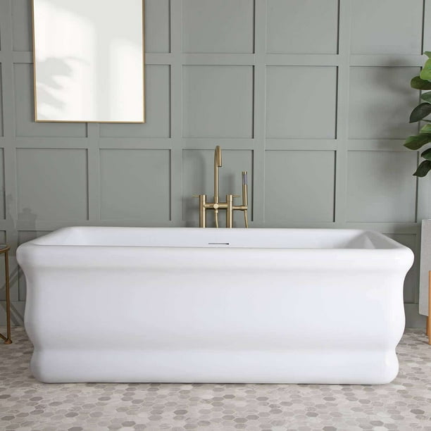 Brighton 67 Inch Acrylic Double Ended Freestanding Tub - No Faucet ...