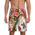 thumbnail image 1 of Fotbe Butterflies And Flowers Painting Pantalones Cortos de Pijama para Hombre, Ropa de Dormir, Pantalones de Pijama Cortos para Hombre-Small, 1 of 6