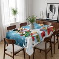 thumbnail image 6 of Dark Blue Snowman Christmas Table Cloth Waterproof Tablecloths, Gifts Xmas Tree Winter Snowflake Tablecloth Dining Table Cover for Kitchen Party Tabletop Outdoor, Rectangle Tablecloth 52x70 Inch, 6 of 9