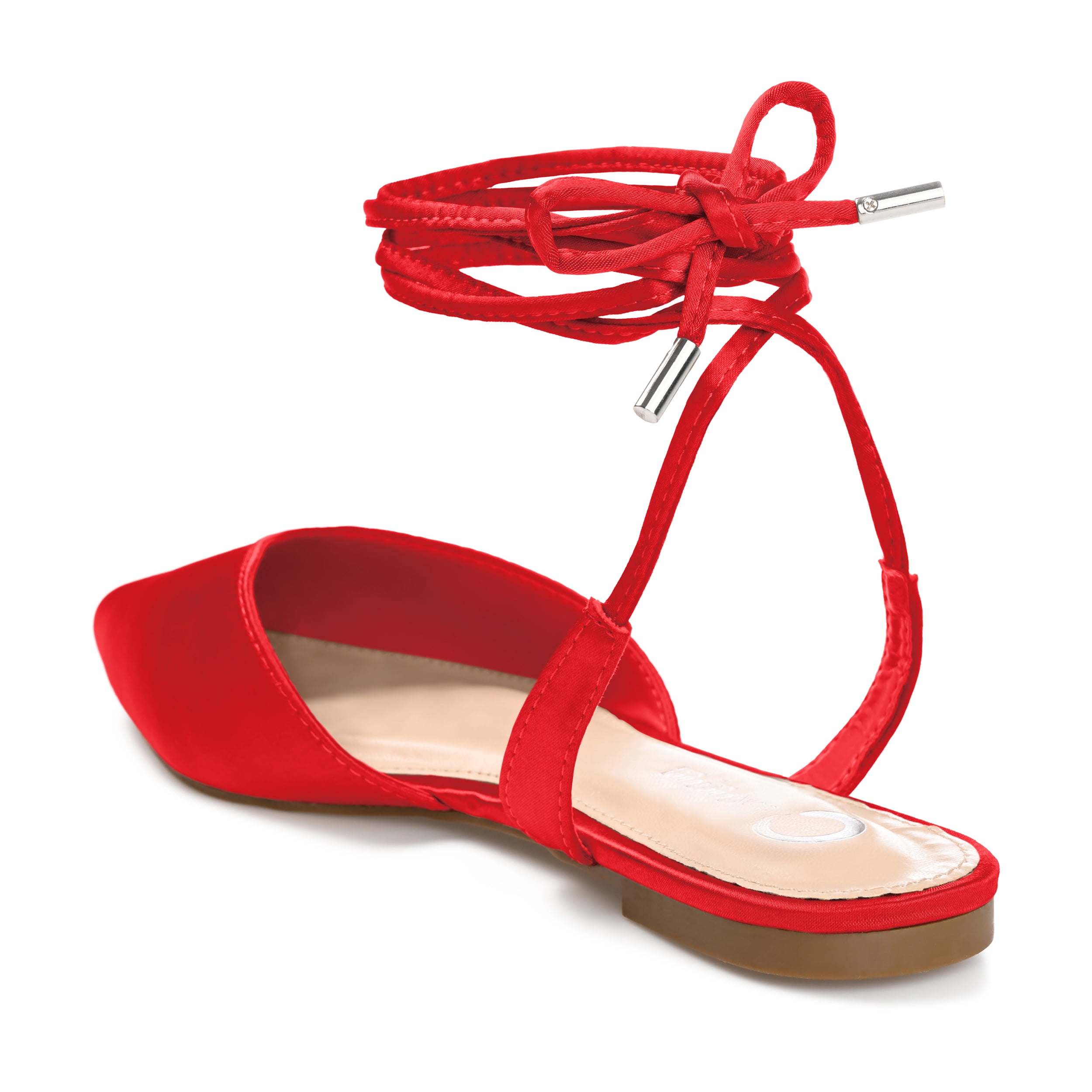 Journee Womens Theia Tie Up Pointed Toe Ballet Flats