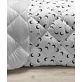 thumbnail image 3 of Half Moon Down Alternative Comforter, Rhythmic Minimalist Dots Arrangement Vertical Stars Sun Illustration, Microfiber Quilt for All Season, 5 Sizes, Charcoal Grey and White, by Ambesonne, 3 of 3