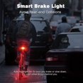 thumbnail image 2 of Alarma de luz trasera de bicicleta inteligente Luz de freno de bicicleta Encendido/apagado automático USB C Alarma de bicicleta antirrobo recargable con control remoto Alarma de bicicleta a, 2 of 5