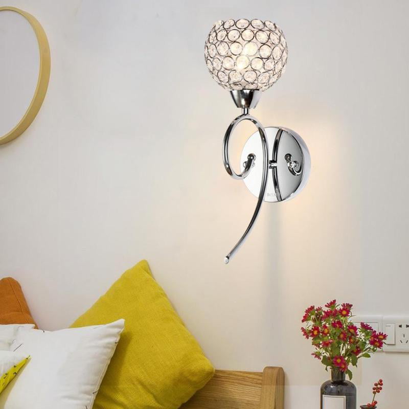 LED Modern Crystal Wall Lamp Sconce Light Bulb Bedroom Hallway Lighting Fixture 