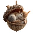 thumbnail image 1 of Adornos de animales del bosque con bellotas, adornos navideños con piñas y animales, adornos colgantes de criaturas del bosque en acrílico 2D para amantes de la naturaleza, 1 of 7