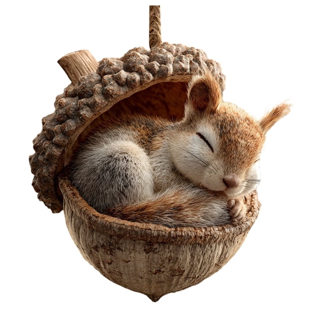 Adornos de animales del bosque con bellotas, adornos navideños con piñas y animales, adornos colgantes de criaturas del bosque en acrílico 2D para amantes de la naturaleza