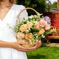 thumbnail image 5 of Artificial Cemetery Flower Memorial Bouquet, Plastic Decorative Flower 32cm for Hanging Window Box Home Table Centerpieces Decor C, 5 of 9