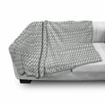 thumbnail image 2 of Abstract Soft Flannel Fleece Throw Blanket, Simplistic Circular Symmetrical Motifs Repetitive Wavy Monochrome Pattern, Cozy Plush for Indoor and Outdoor Use, 70" x 90", White and Grey, by Ambesonne, 2 of 5