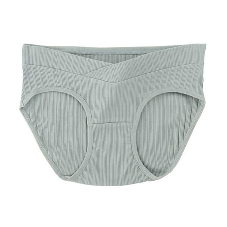 Reduced Price  Maternity Underwear  Cotton  Low-waisted  Large Size  Comfort Fit  Seamless  Stretchy  Everyday Wear  Womens Plus Tops | Green XXL | Sopatenor