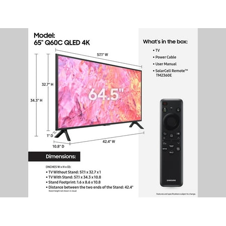 Samsung - 65" Class Q60C QLED 4K UHD Smart Tizen TV