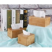 Volkmi Tissue box bamboo wood creative home storage box living room coffee table hotel paper box napkin box small square 11.8*12*8.8cm