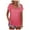 Pink, variant on XIYON Womens Tops Trendy Ladies Solid Color V Neck Slit Tee Casual Short Sleeve Top Vacation Tee Tops