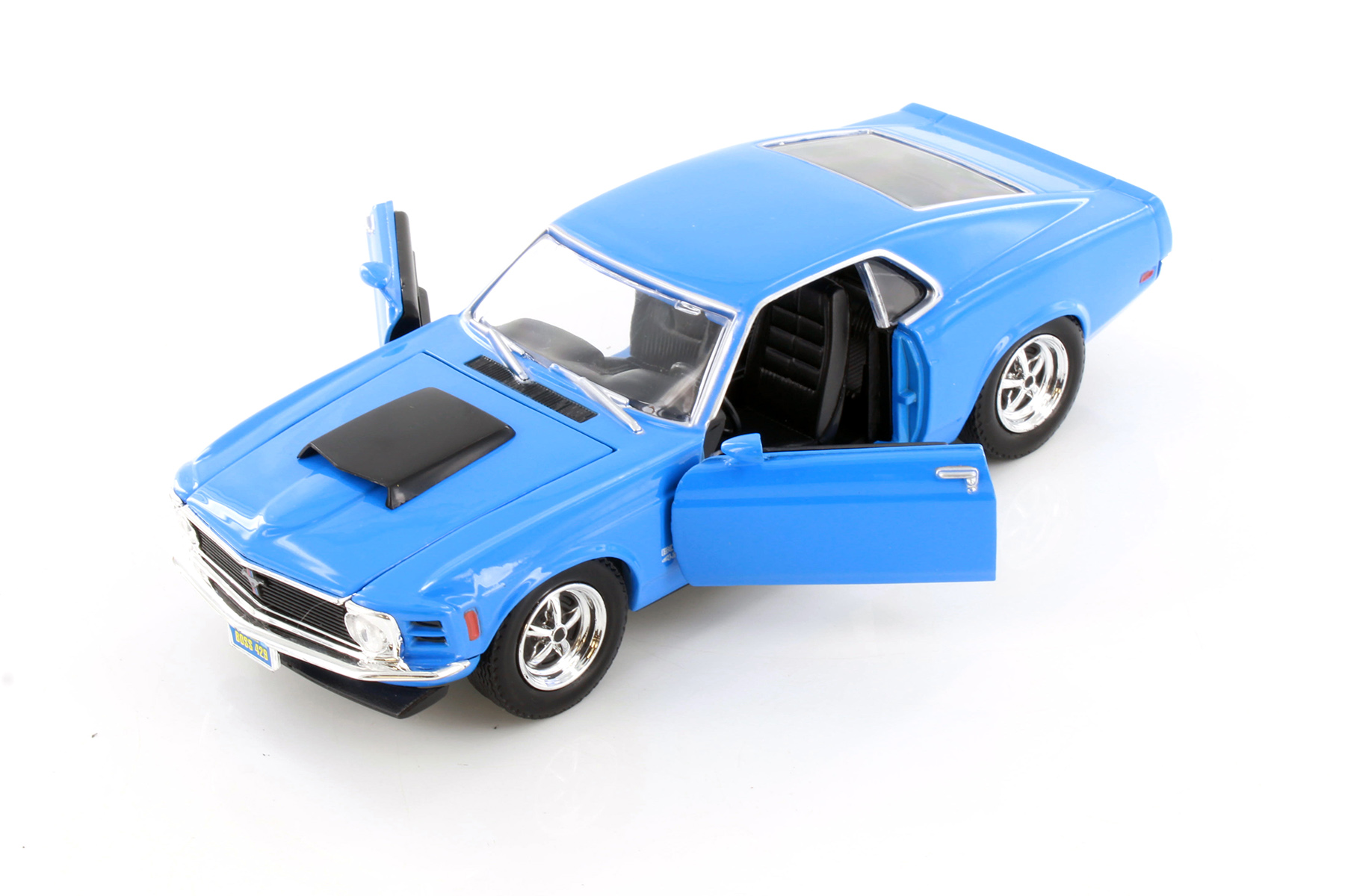 1970 Ford Mustang Boss 429 Hardtop, Blue - Showcasts 77303D - 1/24 Scale Diecast Model Car