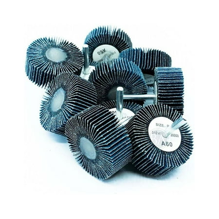 

X 1 Zirconia Flap Wheel with 1/4 Shank Mounted Perfect for Woodworking Grinding Polishing Rust Paint Removal (10 Pack) - 120 Grit