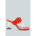 thumbnail image 6 of City Girl Buckle Detail Clear Spool Heel Sandals, 6 of 11