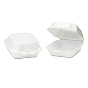 Foam Hinged Container, Sandwich, 5-1/8x5-1/3x2-3/4, White, 125/Bag, 4 Bags/CT
