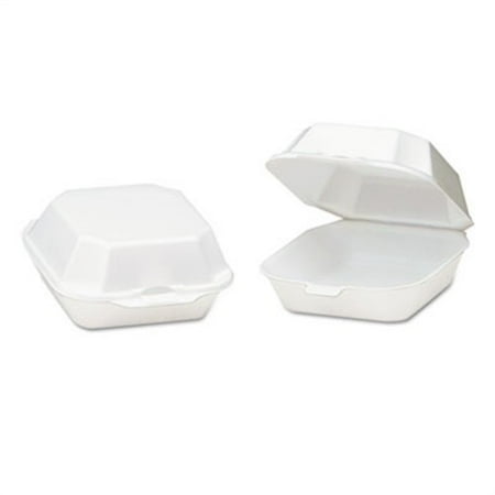 Foam Hinged Container, Sandwich, 5-1/8x5-1/3x2-3/4, White, 125/Bag, 4 Bags/CT