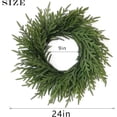 thumbnail image 6 of BOPORO 24" Norfolk Pine Wreath for Front Door, Artificial Christmas Wreath Faux Pine Green Wreath for Wall Windows Mantle Outdoor Outside Christmas Decoration, 6 of 6