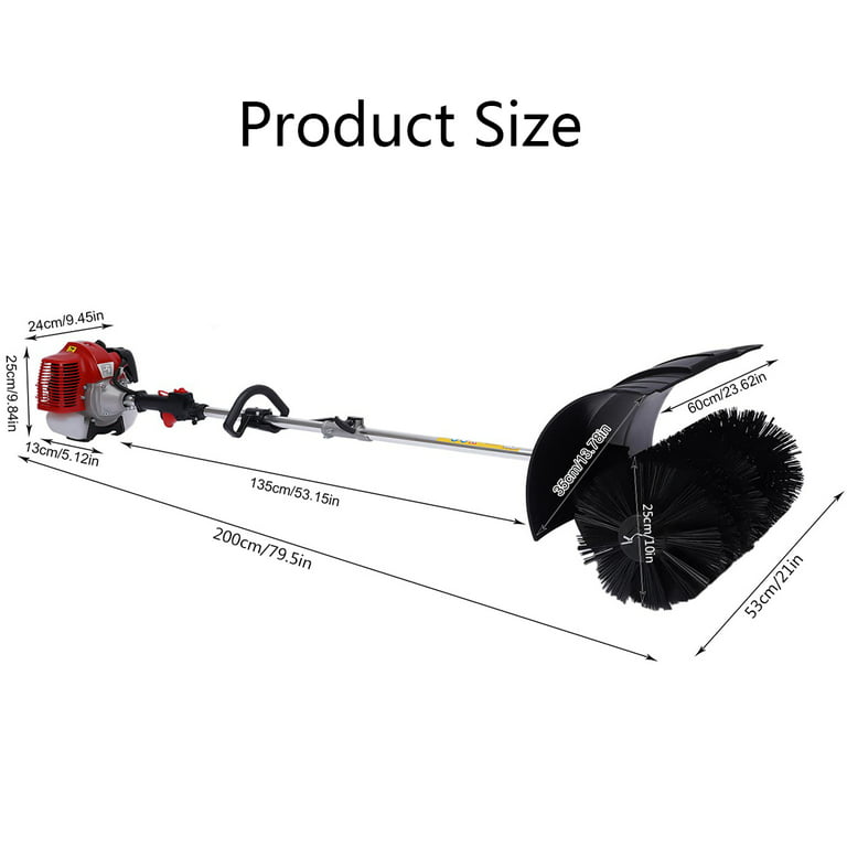 ZPL 52CC 2.4HP 1700W 7000RPM Gas Power Handheld Snow Sweeper Snow Shovel  ,21x10 Gasoline Snow Broom Snow Cleaner Snow Joe Thrower for Lawn Care  Driveways 