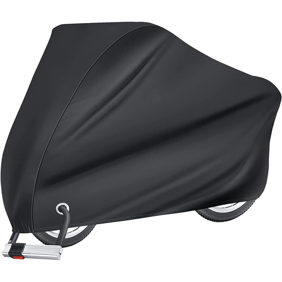 Bike Cover for 1 bike, Outdoor Waterproof Bicycle Covers Rain Sun UV Dust Wind Proof with Lock Hole for Mountain Road Electric Bike (Basic Black)
