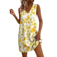 thumbnail image 3 of Summer Short Dresses for Women 2026 Plus Size V-Neck Sleeveless Floral Printed Summer Flowy Casual Midi Dress Beach Vacation Sundresses with Pockets, 3 of 8