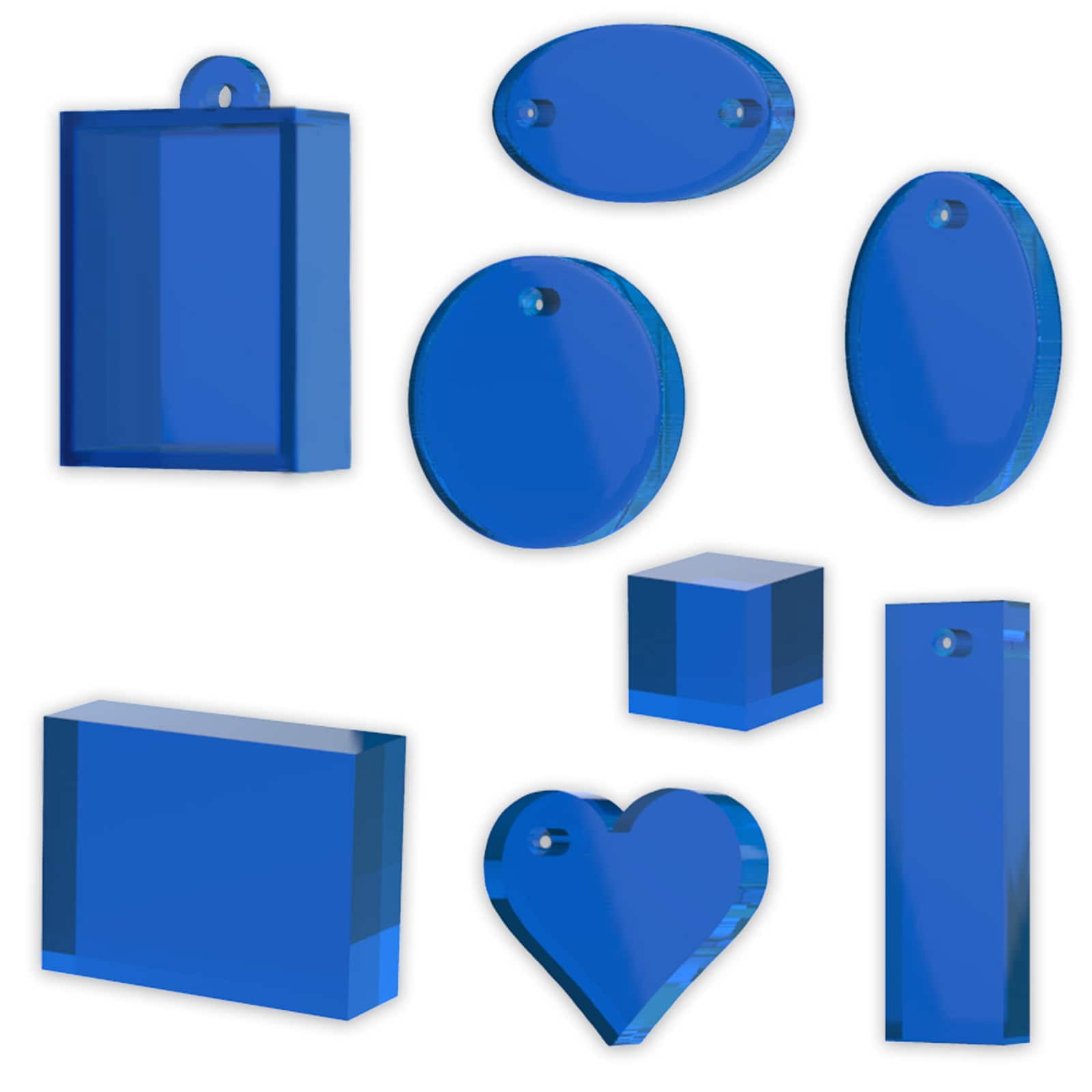 Blue Moon Studio UV Resin Craft Basic Shapes Flat Mold, 12 Pack