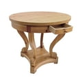 thumbnail image 4 of Noble House Round Dining End Table with Curved Legs & 2 Storage Drawers, Farmhouse Side Table for Kitchen, Natural, 4 of 6