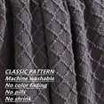 thumbnail image 5 of CREVENT Knitted Decorative Throw Blanket for Couch Sofa Chair Bed, Soft Breathable Lightweight for Spring Summer (50''X60'' Dark Grey/Black), 5 of 5