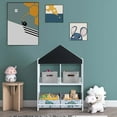 thumbnail image 3 of LuxenHome Children's Multi-Functional Dinosaur House Bookcase Toy Storage Bin Floor Cabinet with Blackboard, 3 of 6