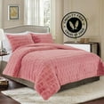 thumbnail image 2 of Elegant Comfort Luxurious Fluffy 3-Piece Faux Rabbit Fur Comforter Set - All Season Warm Down Alternative - Ultra Soft, Plush Micro-Mink 3PC Bedding Set with Matching Shams, Twin, Dusty Rose, 2 of 5