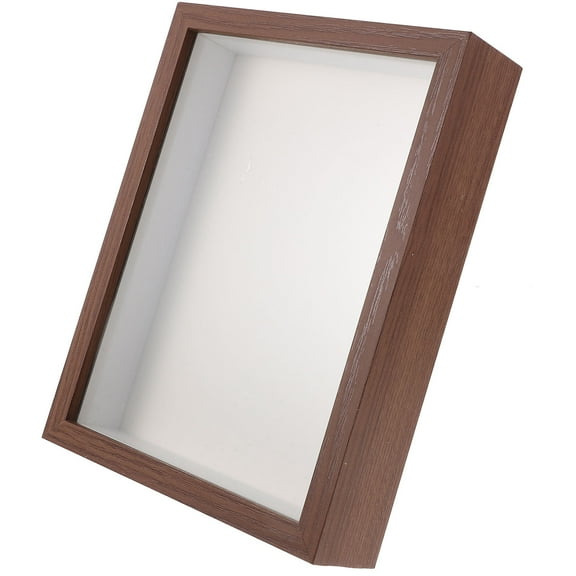 CATIEBYE Wooden Dried Flower Display Case Brown Shadow Box for Room Decor