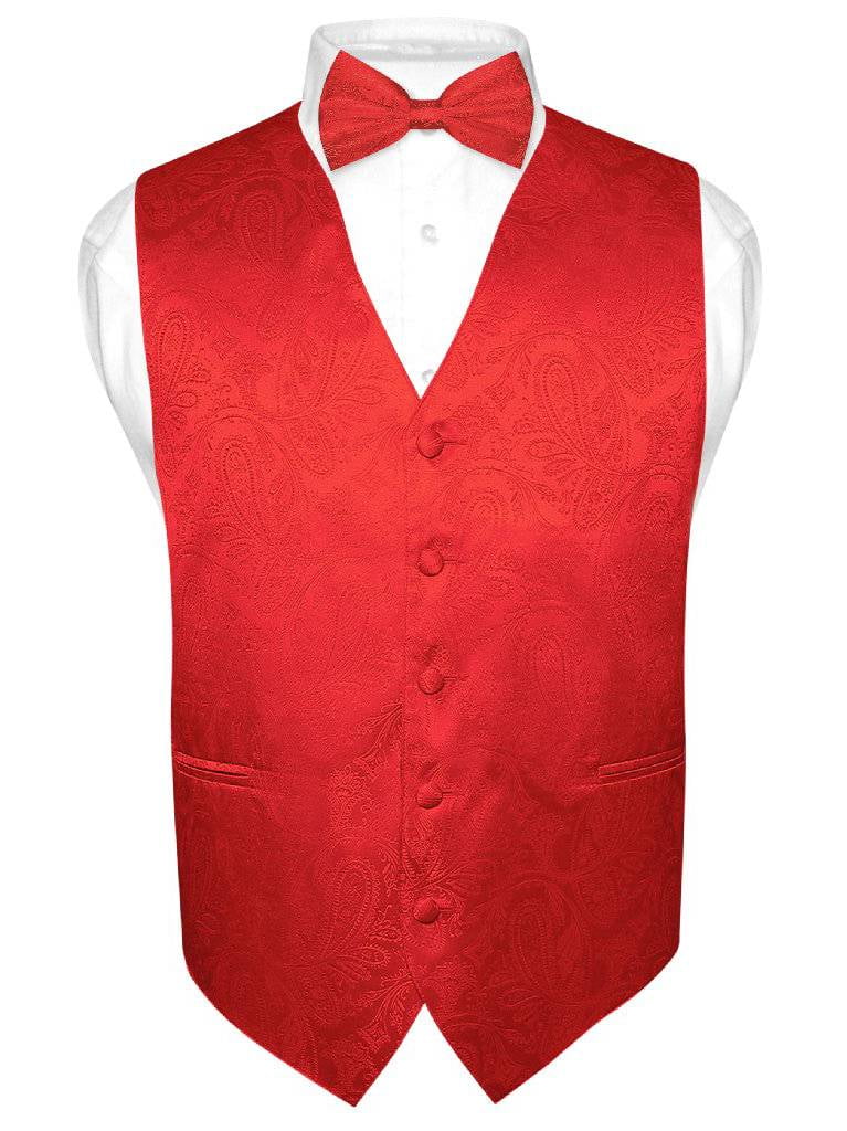 New Men's Vesuvio Napoli Slim Fit Paisley Tuxedo Vest Waistcoat only Red 