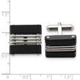 thumbnail image 3 of Stainless Steel Brushed and Polished Black Ip Plated Cuff Links 18x20mm Wide Cuff Link for Men, 3 of 3
