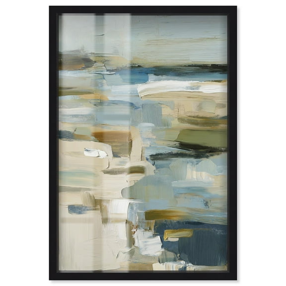 Eroding Shores Shadowbox Print Green Wall Decor by Art Remedy, Black Frame, 10 x 15
