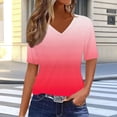 thumbnail image 2 of Idoravan Womens Clothes Tops Short Sleeves Women's Fashion Casual Comfortable Printed Short Sleeved V-Neck T-Shirt Blouse, 2 of 7