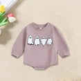 thumbnail image 2 of Mercatoo Baby Halloween Clothes 𝐍ewborn Boys Girls Bubble Romper Sweatshirt Ghos𝘁 Pattern Long Sleeve Crewneck Outfit, 2 of 5
