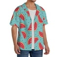 thumbnail image 3 of Disketp Men's Hawaiian Watermelon Print Shirts Button Down Holiday Beach Shirts-Small, 3 of 5