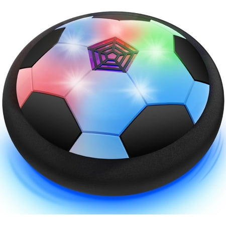 LED Hover Soccer Ball Boy Toys Air Power Kids Training Ball Playing Football Indoor Outdoor Game Birthday Gifts for Age 3 4 5 6 7 8-10 Years Old Boys Girls - Soccer (2PCS Black)