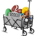 thumbnail image 2 of LAZY BUDDY Collapsible Folding Utility Wagon for Outdoor Sports, 150lbs Weight Capacity, Wagon Cart for Grocery Shopping Garden Camping, 2 of 8