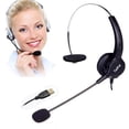 thumbnail image 1 of Telpal Auriculares Monoaurales Con Cable Y Cancelación De Ruido Con Adaptador De Auriculares Usb Como Auriculares Para Pc De Oficina Para Uso Exclusivo En Computadora/Pc/Portátil, 1 of 7