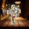 thumbnail image 1 of Acrylic's Two Interwoven Heart-Shaped Chiseled Crosses Love Cross Decoration, 1 of 6
