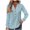 Light Blue, variant on Augper Womens Tunic Casual Long Sleeve Tops V Neck Faux Button Solid Color Blouse
