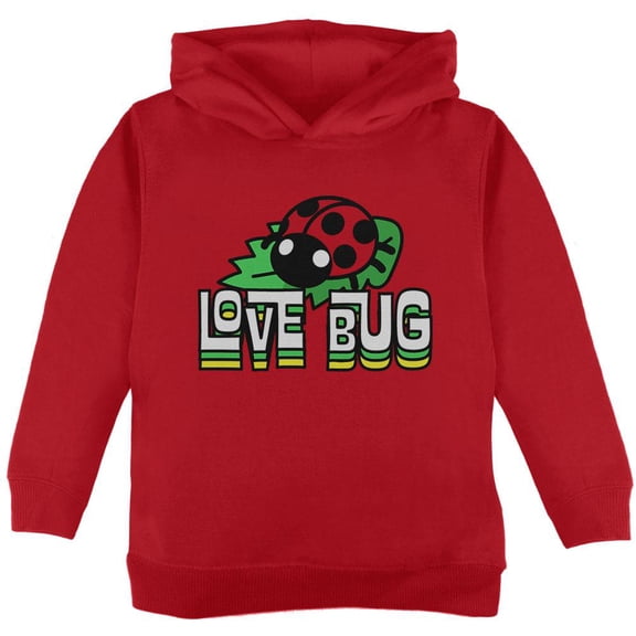Love Bug Ladybug Retro 70s Toddler Hoodie Red Toddler Size 5/6